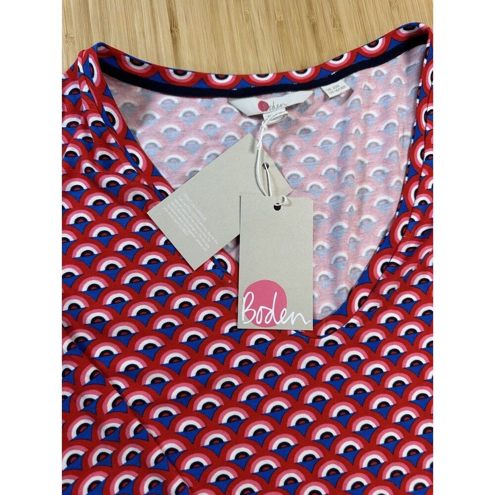 NWT Boden Tori Jersey Shift Mini Dress Women Size 16/18 Casual Vacation Summer - Picture 8 of 13